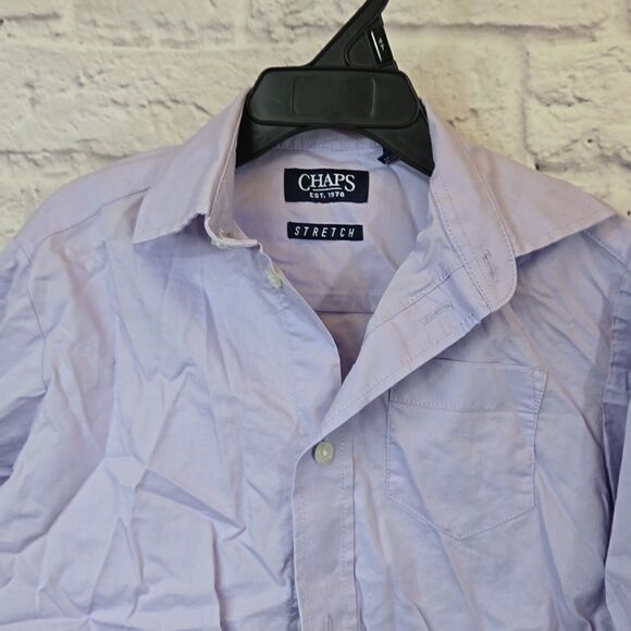 Chaps Boys 4/5 Violet Point Collar Long Sleeve Dress Shirt Formal Wedding Fancy - Picture 5 of 10